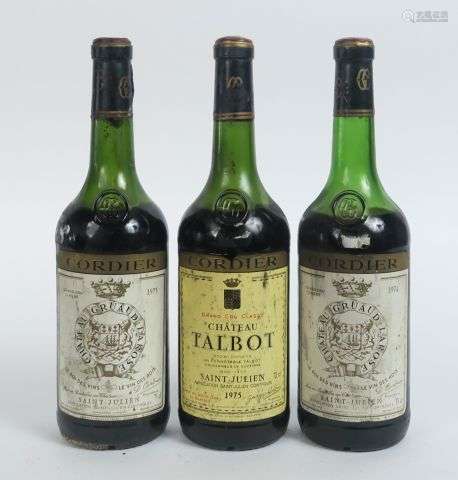 3 BOUTEILLES GCC ST JULIEN : 2 CHÂTEAU GRUAUD LAROSE 1974 - ...