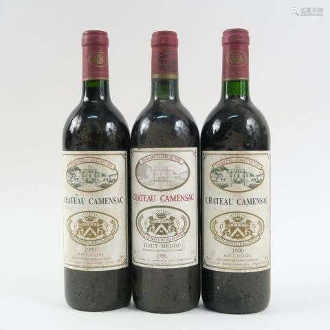 3 BOUTEILLES CHÂTEAU CAMENSAC GCC HAUT MÉDOC : 2 de 1990 - 1...