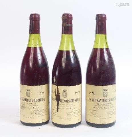 3 BOUTEILLES VOLNAY SANTENOTS DU MILIEU 'TÊTE DE CUVÉE' DOMA...