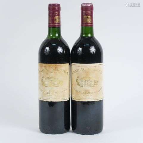 2 BOUTEILLES CHÂTEAU MARGAUX 1er GCC MARGAUX - 1989 - 1 BG/1...