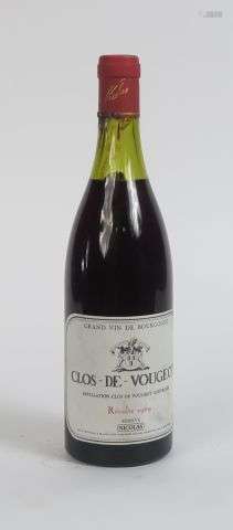 1 BOUTEILLE CLOS DE VOUGEOT RESERVE NICOLAS - 1969 - 4,5 CM/...