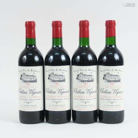 4 BOUTEILLES CHÂTEAU VIGNEAU BORDEAUX SUPÉRIEUR - 1985 - BG