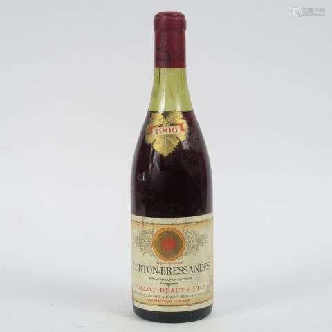 1 BOUTEILLES CORTON BRESSANDES TOLLOT BEAUT - 1966 - 4 CM