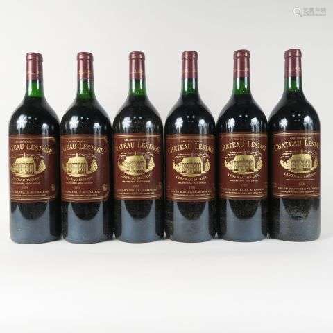 6 MAGNUMS CHÂTEAU LESTAGE CB LISTRAC MÉDOC - 1989 - CBO - BG