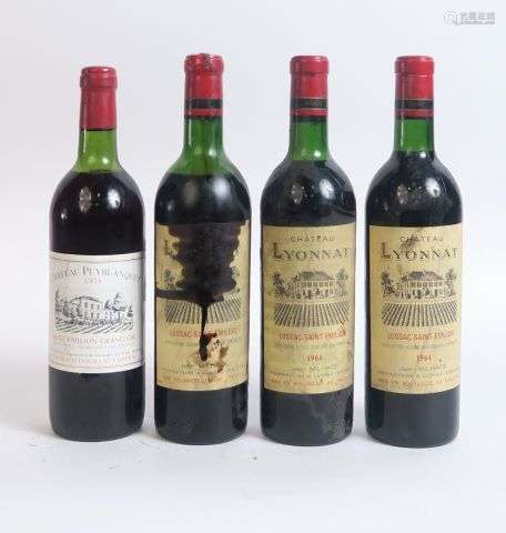 4 BOUTEILLES : 3 BOUTEILLES DE CHÂTEAU LYONNAT LUSSAC ST EMI...