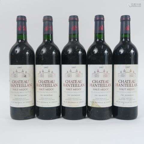 5 BOUTEILLES CHÂTEAU HANTEILLAN CB HAUT MEDOC - 1997