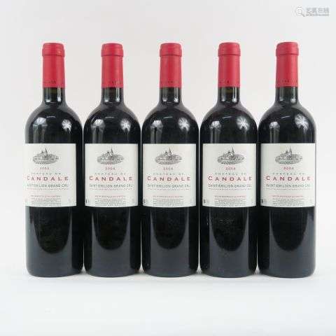 5 BOUTEILLES CHÂTEAU DE CANDALE GC ST EMILION - 2004