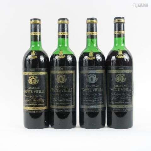 4 BOUTEILLES CHÂTEAU TROTTE VIEILLE 1er GCC ST EMILION - 3 d...