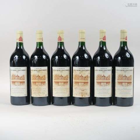 6 BOUTEILLES CHÂTEAU LES CARMES HAUT BRION GRAVES - 1985 - C...