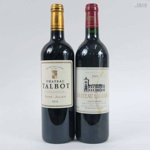 2 BOUTEILLES GCC ST JULIEN : 1 CHÂTEAU LAGRANGE 2001 - 1 CHÂ...