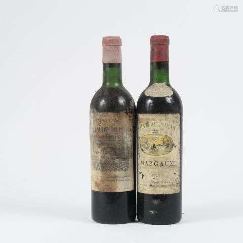 2 BOUTEILLES : 1 CHÂTEAU SIRAN MARGAUX 1970 BG/EA/BS - 1 CHÂ...