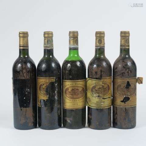 5 BOUTEILLES CHÂTEAU BATAILLEY GCC PAUILLAC - 1975 - 2 BG/1 ...