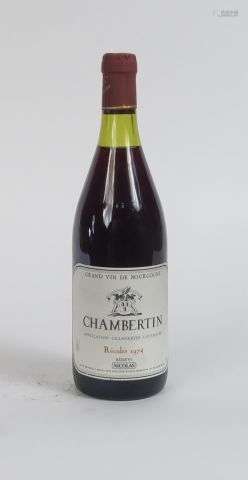 1 BOUTEILLE CHAMBERTIN RESERVE NICOLAS - 1974 - 2,5 CM