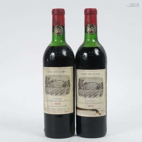 2 BOUTEILLES CHÂTEAU DUHART MILON GCC PAUILLAC - 1970 - MEP/...