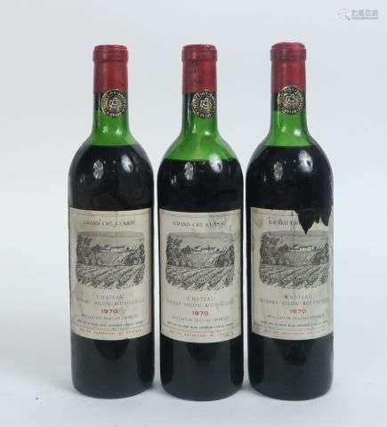 3 BOUTEILLES CHÂTEAU DUHART MILON GCC PAUILLAC - 1970 - 2 HE...