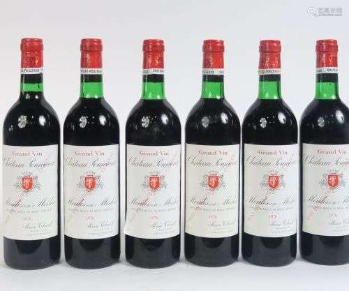 6 BOUTEILLES CHÂTEAU POUJEAUX MOULIS - 1976 - 5 BG