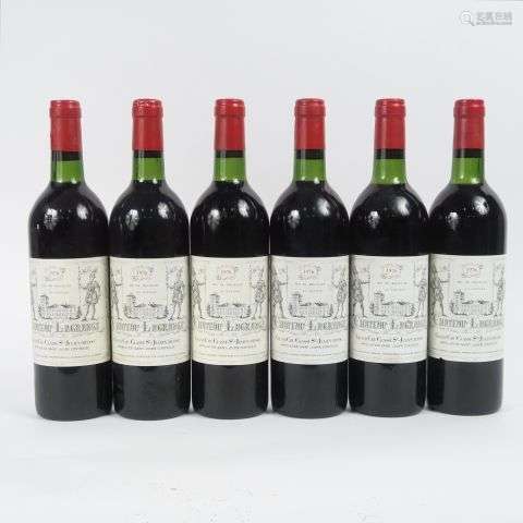 6 BOUTEILLES CHÂTEAU LAGRANGE GCC ST JULIEN - 1976 - BG