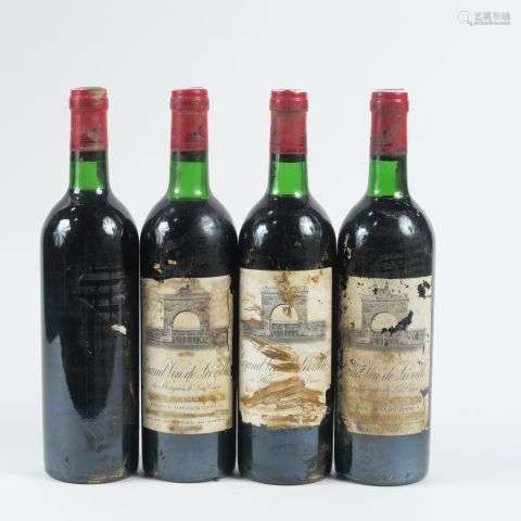 4 BOUTEILLES CHÂTEAU LEOVILLE LAS CASES GCC ST JULIEN - 1975...