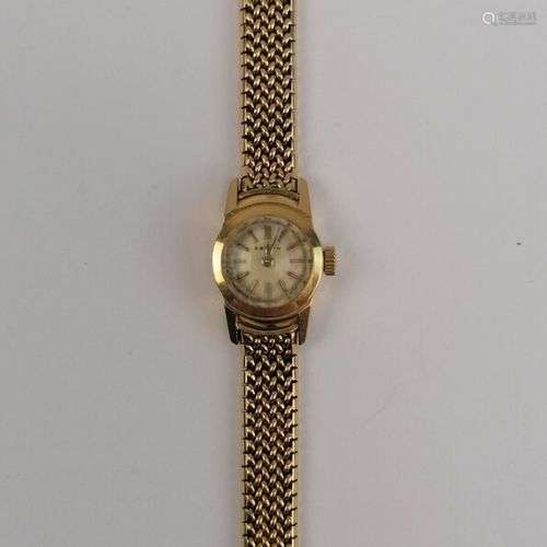 ZENITH- Montre de dame en or jaune, bracelet or. PB: 30,34 g...