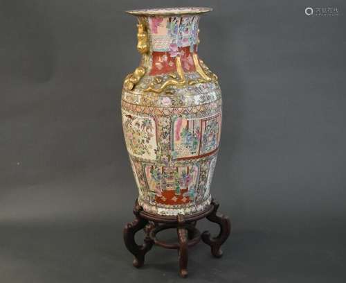 CHINE. Important vase potiche