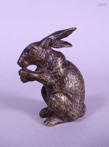 Sculpture Bronze -Lapin- marque de fondeur SUSSE FR. H:7,5cm