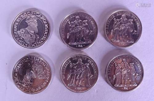 Collection: 6 pièces de monnaie en argent 2x5 ecu belge 1987...