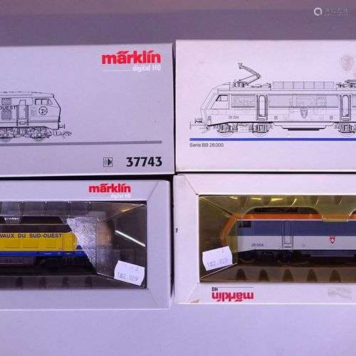 Jouet: Train MARKLIN HO SNCF(2): motrice électrique 3334 BB2...