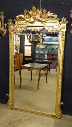 Meuble: miroir doré de style Louis XVI d'époque Napoléon III...