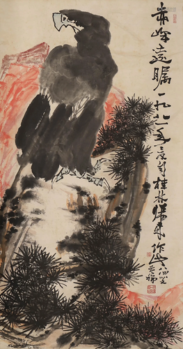 A Chinese Eagle Painting, Li Kuchan Mark