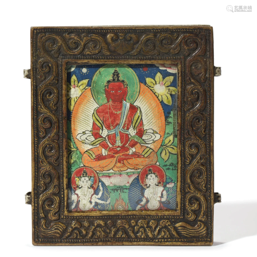 A Painted Thangka of Amitabha