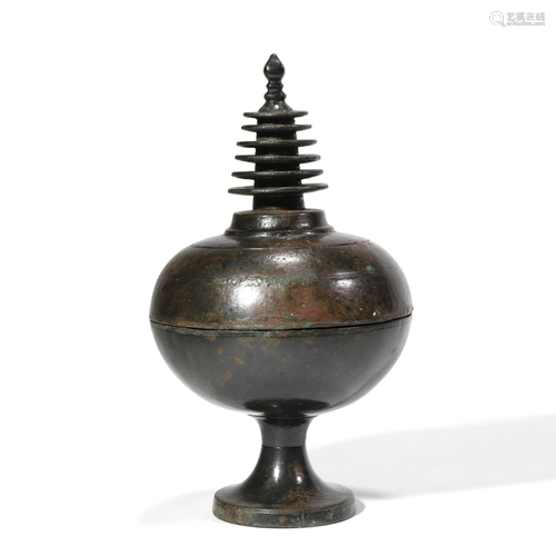 A Bronze Stem Bowl and Cover