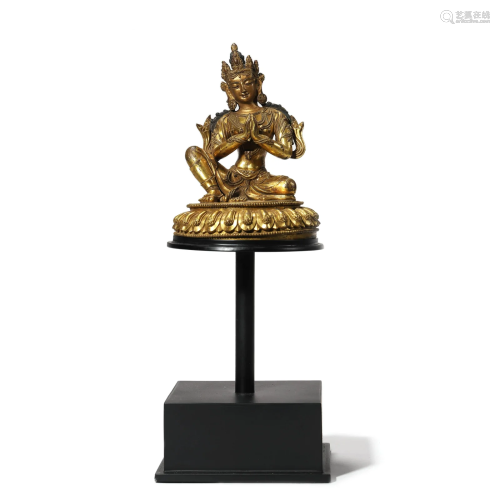 A Gilt Bronze Figure of Tara