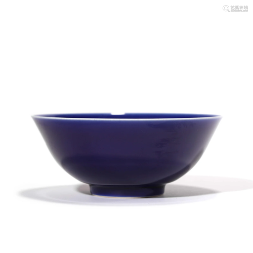 A Sacrificial Blue Glaze Bowl, Xuande Mark