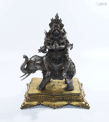 Silver Tibetan Buddhist Figure of Yab-Yum