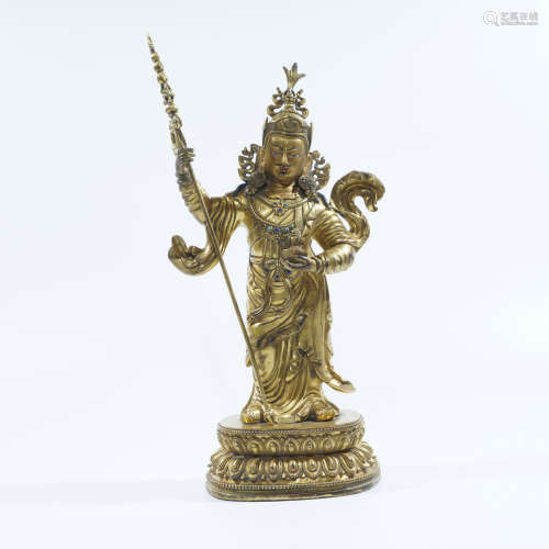 Gilt Bronze Tibetan Buddhist Figure of Padmasambhava