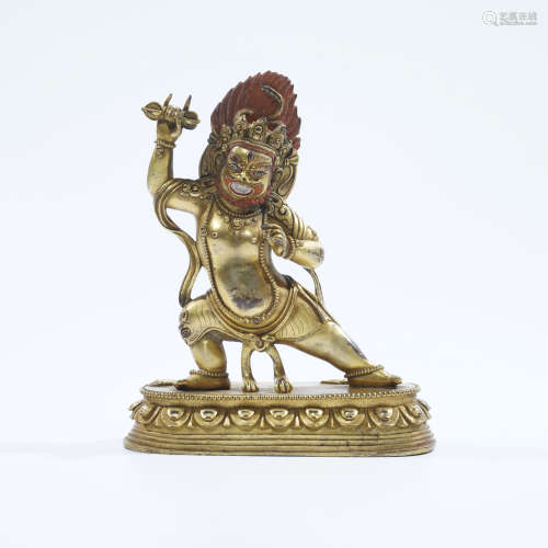 Gilt Bronze Tibetan Buddhist Figure of Jambhala