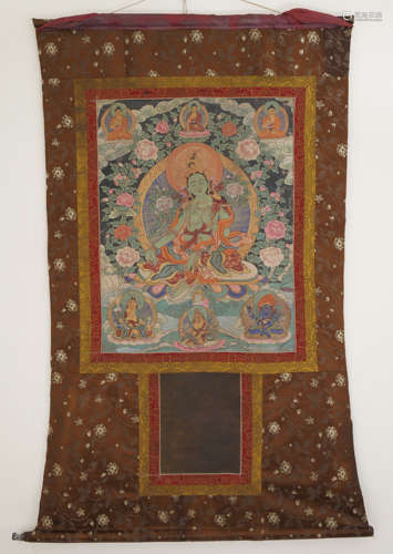 Tibetan Thangka of Green Tara