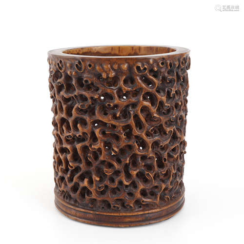 Bamboo Hollowed Brushpot