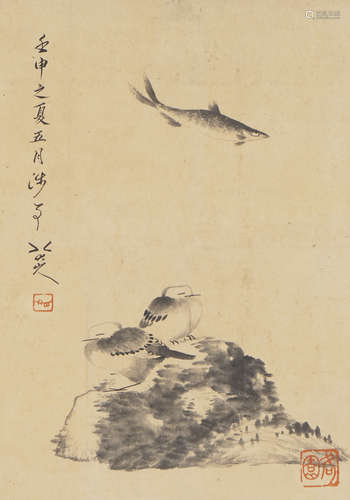 Chinese Bird Painting by Bada Shanren