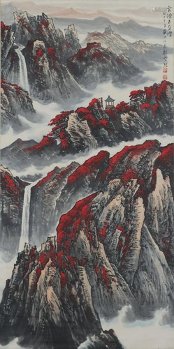 A Chinese Scroll Painting By Wei Zixi