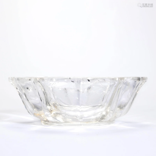 A Carved Rock Crystal Washer Qing Dynasty
