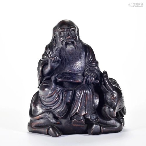 A Carved Aloeswood Taoism Immortal Qing Dynasty