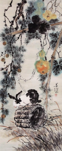 A Chinese Scroll Painting By Yang Shanshen