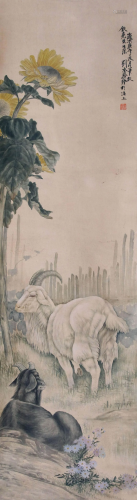 A Chinese Scroll Painting By Liu Kuiling
