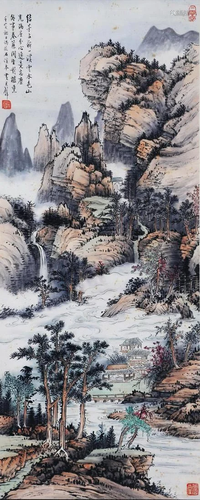 A Chinese Scroll Painting By Huang Junbi