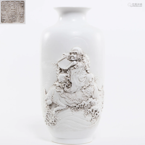 A Monochrome Lantern Vase Qing Dynasty