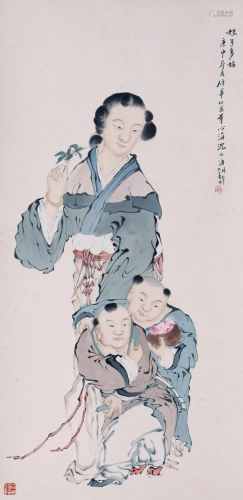 A Chinese Scroll Painting By Shen XInhai