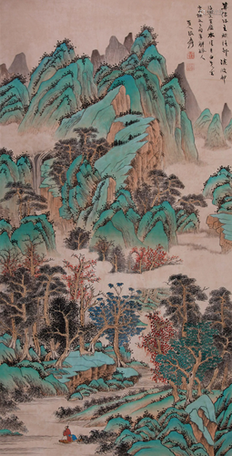 A Chinese Scroll Painting By Zhang Daqian