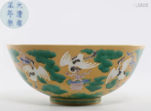 A Famille Verte Biscuit Bowl Qing Dynasty
