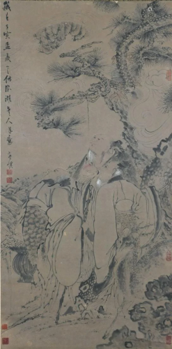 A Chinese Scroll Painting By Huang Shen